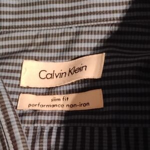 Calvin Klein Blue Striped Performance Shirt